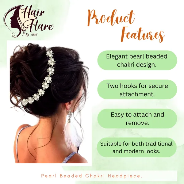 "Elegant_Pearl_Beaded_Chakri_Headpiece_with_Crystal_Nag_and_Secure_Hooks_for_Stylish_Hair_Attachment"