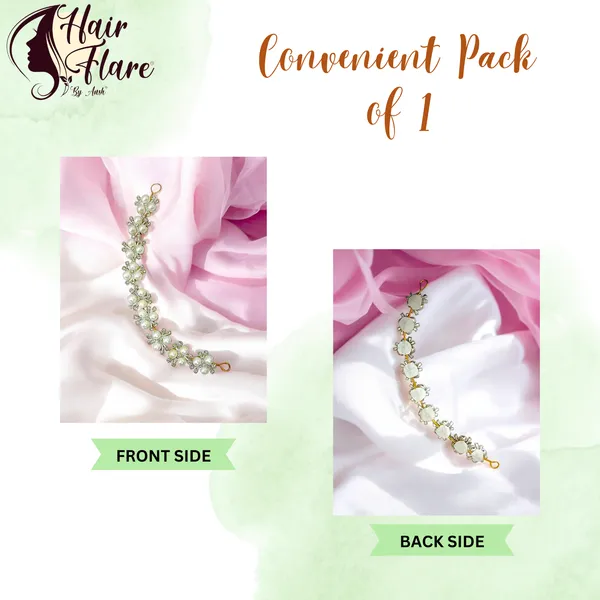 "Elegant_Pearl_Beaded_Chakri_Headpiece_with_Crystal_Nag_and_Secure_Hooks_for_Stylish_Hair_Attachment"
