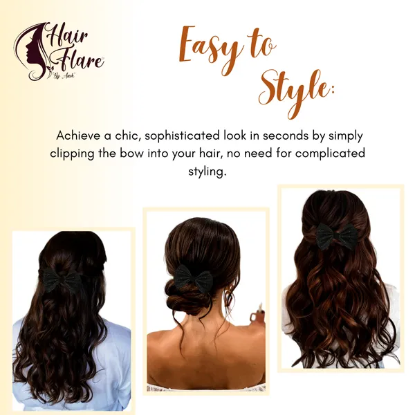 "Shimmering_Fabric_Hair_Bow_with_Center_Rexin_Fold_and_Secure_Clip_for_Elegant_and_Stylish_Hair_Accessories"