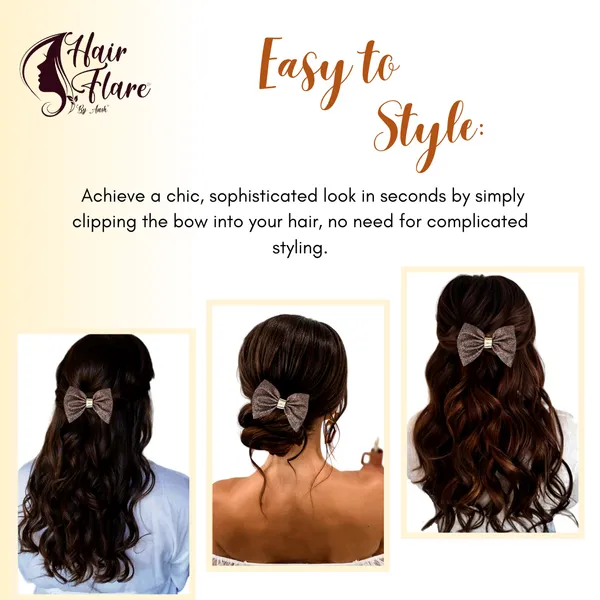 "Shimmering_Fabric_Hair_Bow_with_Center_Rexin_Fold_and_Secure_Clip_for_Elegant_and_Stylish_Hair_Accessories"