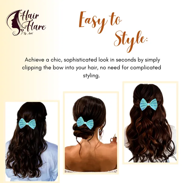 "Shimmering_Fabric_Hair_Bow_with_Center_Rexin_Fold_and_Secure_Clip_for_Elegant_and_Stylish_Hair_Accessories"