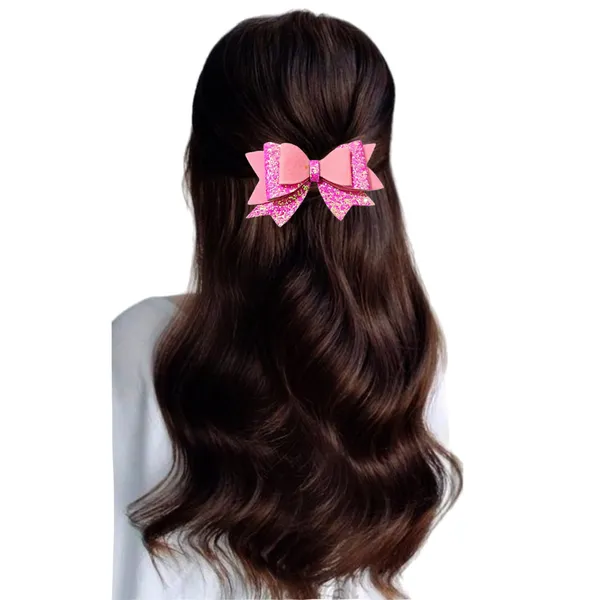 "Three-Layer_Fabric_Hair_Bow_with_Shimmering_Center_and_Secure_Clip_for_Easy_Attachment_and_Stylish_Hair_Accessory"