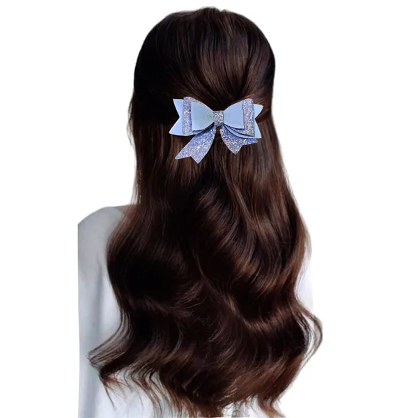 "Three-Layer_Fabric_Hair_Bow_with_Shimmering_Center_and_Secure_Clip_for_Easy_Attachment_and_Stylish_Hair_Accessory"