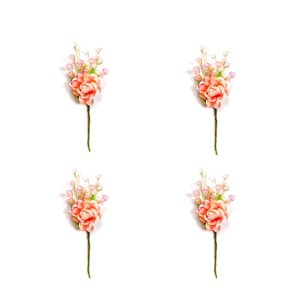 Artificial_Plastic_Rounded_Rose_Flower_Design_Hairpin/Accessories_With_Pearl/_Stone_For_Women_&_Girls_(Set_Of_4)_(14_X_8_X_1_Cm)