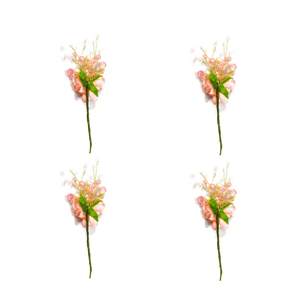 Artificial_Plastic_Rounded_Rose_Flower_Design_Hairpin/Accessories_With_Pearl/_Stone_For_Women_&_Girls_(Set_Of_4)_(14_X_8_X_1_Cm)