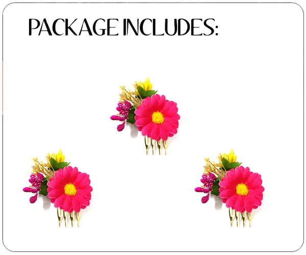 Dark_Pink_Artificial_Flower_Shaped_With_Leaf_Design_Hair_Pin_Accessories_For_Women_&_Girls_(14_X_8_X_1_Cm)
