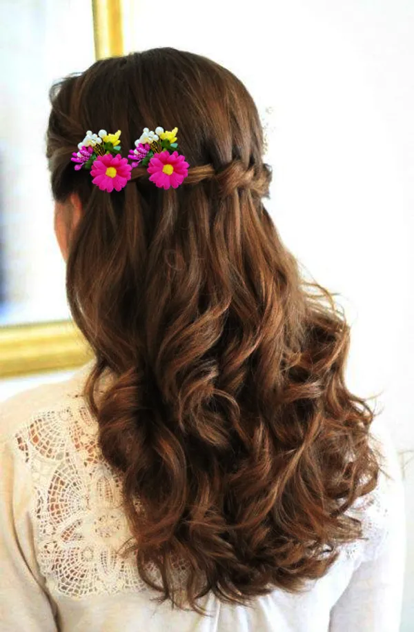 Dark_Pink_Artificial_Flower_Shaped_With_Leaf_Design_Hair_Pin_Accessories_For_Women_&_Girls_(14_X_8_X_1_Cm)