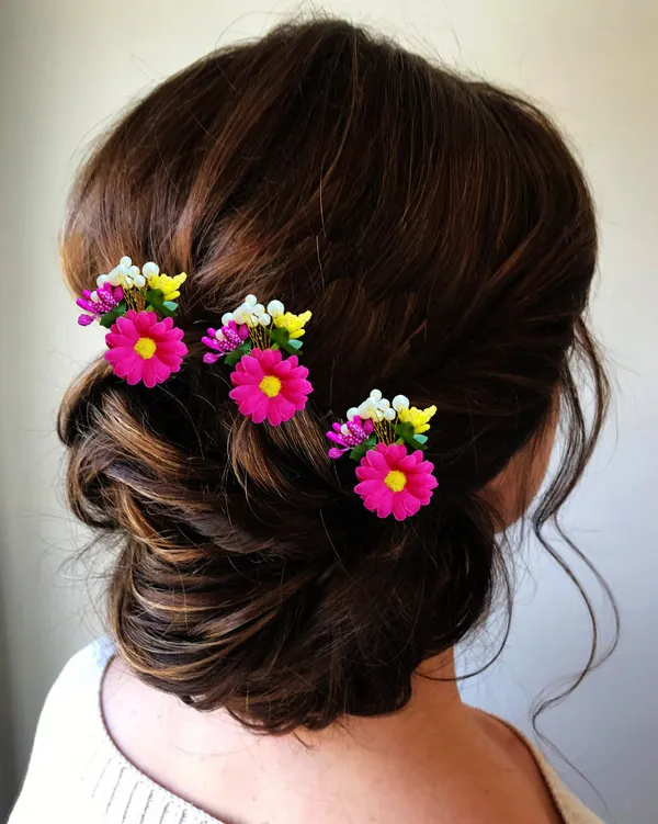 Dark_Pink_Artificial_Flower_Shaped_With_Leaf_Design_Hair_Pin_Accessories_For_Women_&_Girls_(14_X_8_X_1_Cm)