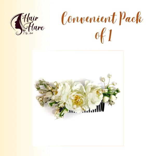 White_Artificial_Flower_Made_Hair_Accessories_And_Hair_Pin_For_Women_(8_X_12_X_2_Cm)
