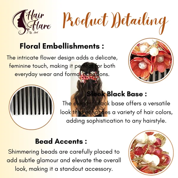 Red_Artificial_Small_Flower_Comb_Slide_With_Beads_&_Pearls_Bridal_Hairpin_Accessories_For_Women_&_Girls