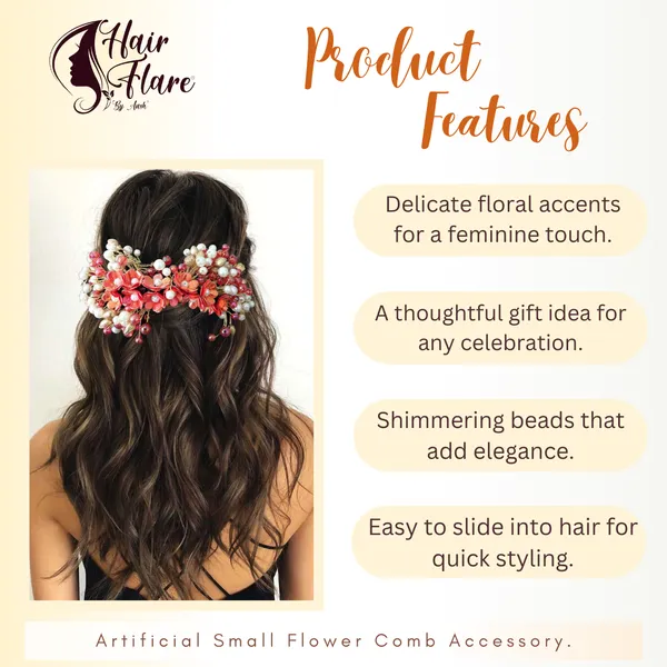 Red_Artificial_Small_Flower_Comb_Slide_With_Beads_&_Pearls_Bridal_Hairpin_Accessories_For_Women_&_Girls