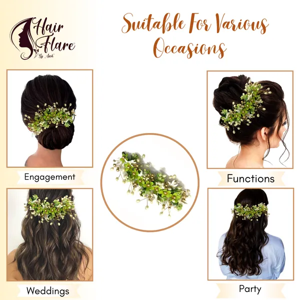 Light_Green_Artificial_Floral_Hair_Vein_For_Women_&_Girls