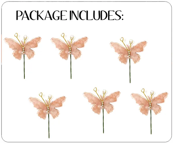 Pack_of_6_Peach_Artificial_Butterfly_Hair_Pin_For__And_Women_Pins