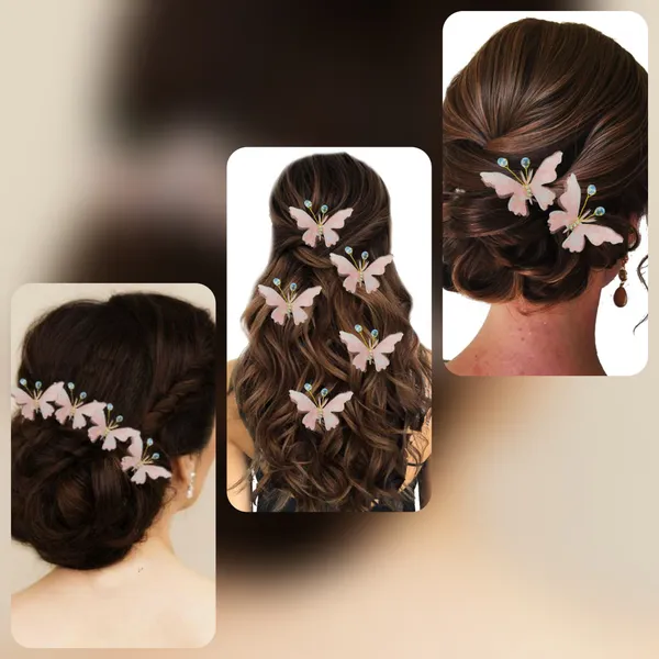 Pack_of_6_Peach_Artificial_Butterfly_Hair_Pin_For__And_Women_Pins