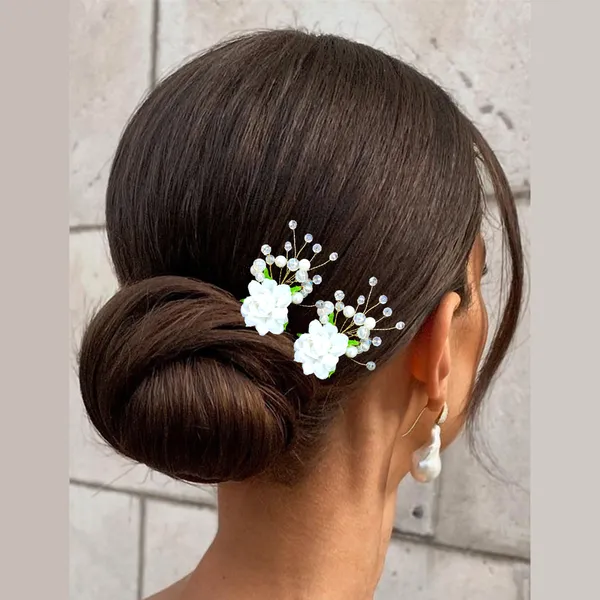 White_Artificial_Rose_Flower_And_Pearl_Hair_Pin_Accessories_For_Women_&_Girls_(Set_Of_4)_(14_X_8_X_1_Cm)