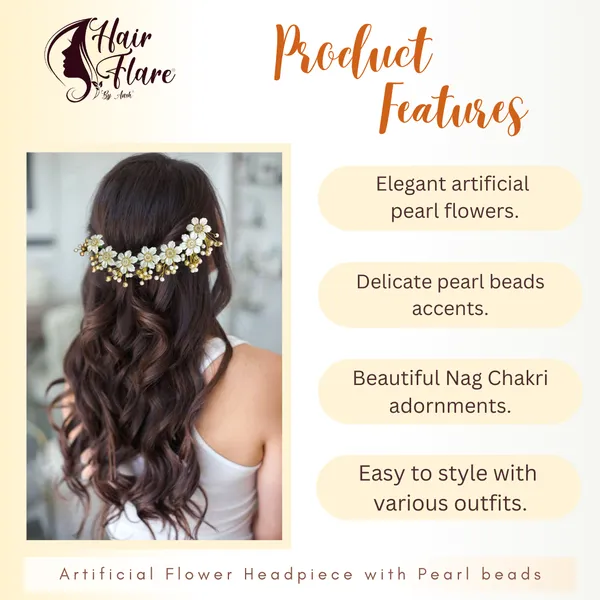 Gold_&_Silver_Artificial_Flower_With_Pearl_&_Stone_Hair_Vein_For_Women_&_Girls_(14_X_8_X_1_Cm)