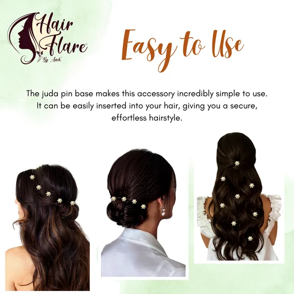 "Rainbow_Transparent_Flower_Juda_Pin_with_Pearl_bead_and_Secure_Juda_Pin_Base_for_Elegant_Hair_Styling"