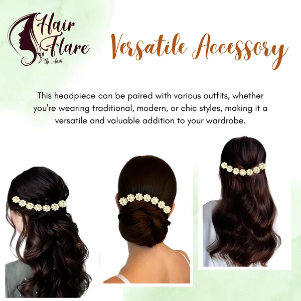 "Elegant_7-Pearl_Flower_Headpiece_with_Pearl_Bead_Center_and_Dual_Hooks_for_Secure_and_Stylish_Hair_Attachment"