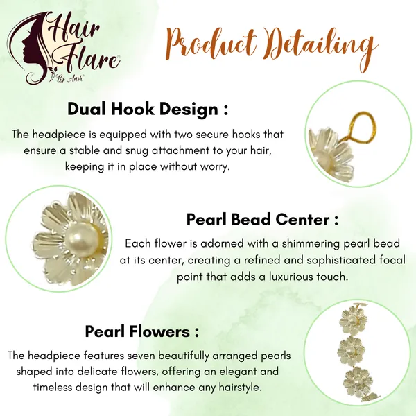 "Elegant_7-Pearl_Flower_Headpiece_with_Pearl_Bead_Center_and_Dual_Hooks_for_Secure_and_Stylish_Hair_Attachment"