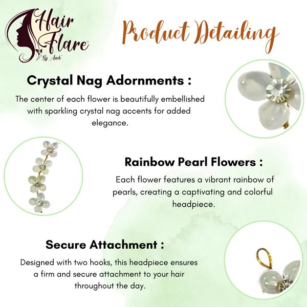 "Rainbow_Pearl_Flower_Headpiece_with_Crystal-Nag_Adornments_and_Secure_Attachment_Hooks_for_Elegant_Hair_Styling"