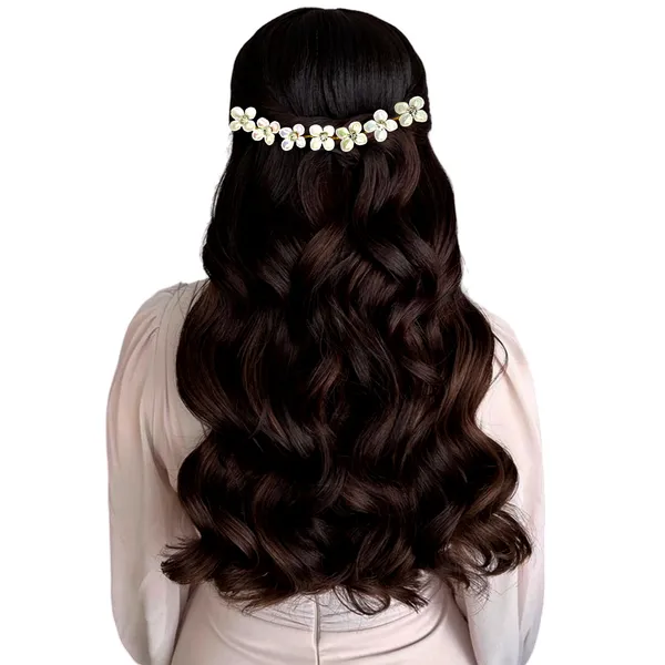"Rainbow_Pearl_Flower_Headpiece_with_Crystal-Nag_Adornments_and_Secure_Attachment_Hooks_for_Elegant_Hair_Styling"
