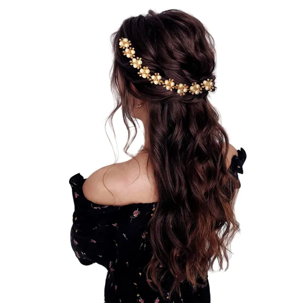 "Elegant_Pearl_Beaded_Chakri_Headpiece_with_Crystal_Nag_and_Secure_Hooks_for_Stylish_Hair_Attachment"