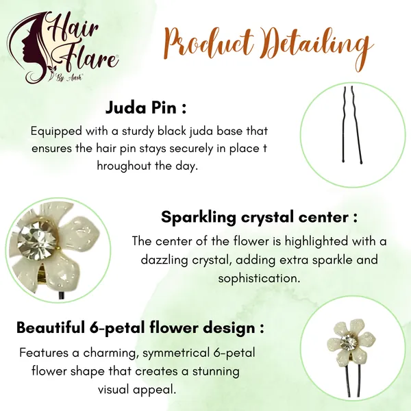 "Elegant_6-Petal_Pearl_Flower_Hair_Pin_with_Crystal_Center_and_Black_Juda_Base_for_Secure_Hair_Attachment"
