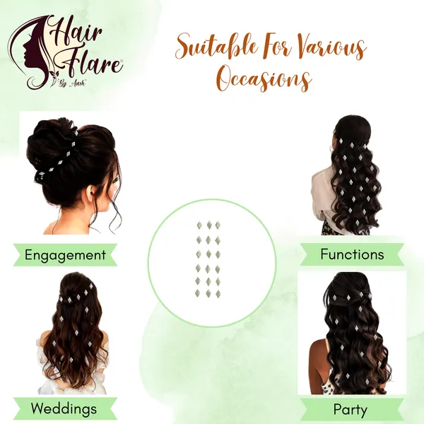 "Burfi_Shaped_Mirror_Hair_Stickers_���������_18_Pieces_with_9_Cut_Designs,_No_Pins_or_Clips_Required_for_Easy_Styling"
