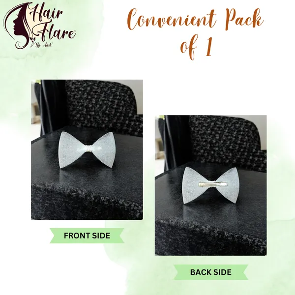 "Nylon_Net_Ribbon_Hair_Bow_with_Plastic_Lace_Adorn_and_Secure_Clip_Attachment_for_Effortless_Hair_Styling"