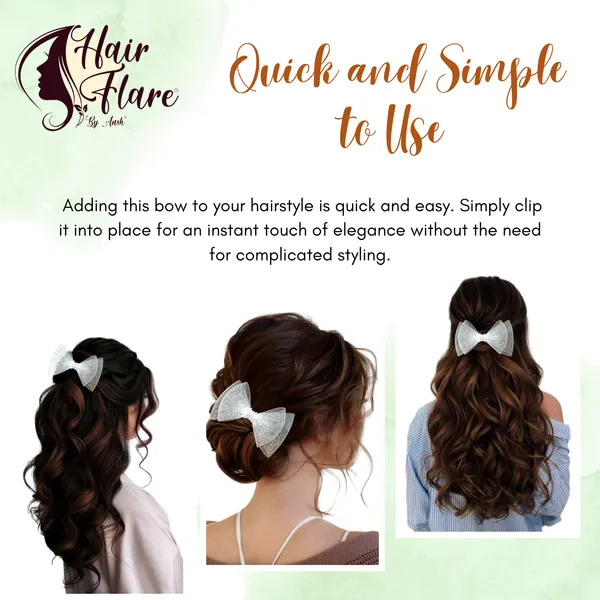 "Double_Layer_Nylon_Net_Ribbon_Hair_Bow_with_Plastic_Lace_Adorn_and_Secure_Clip_for_Easy_Attachment_and_Elegant_Styling"