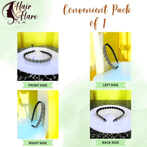 "5mm_Black_Ribbon_Hair_Band_Adorned_with_Crose_Rainbow_Neg_Lace_for_a_Stylish_and_Comfortable_Hair_Accessory"