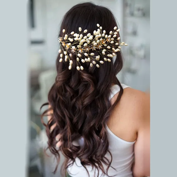 Gold_&_Silver_Pearl_Hair_Vein_With_Stone_And_Pearl_(14_X_8_X_1_Cm)