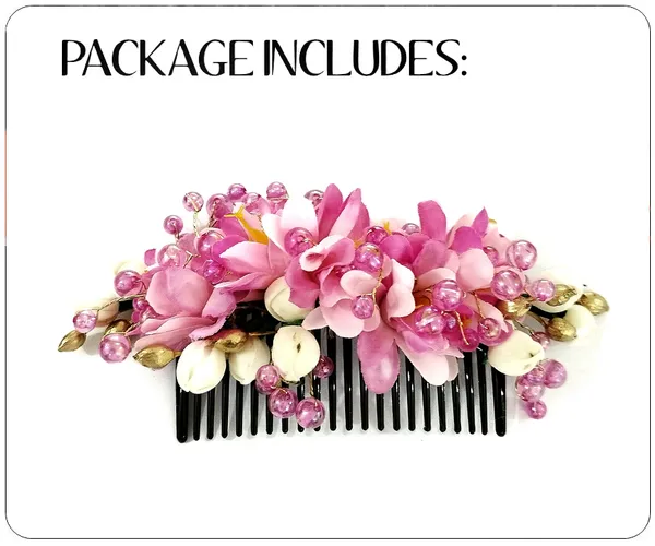 Artificial_Beautiful_Flower_Comb_Slide_|_Bridal_Hair_Barrette_Ties,_Hairpins_For_Women_&_Girls