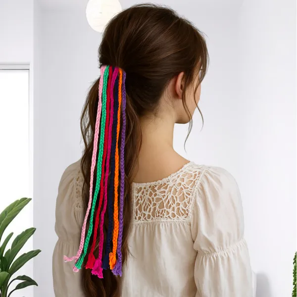 Boho_Navratri_Hair_Accessory_–_Multicolor_Braided_Hair_Extensions_with_Elastic_Band,_Handmade_Festive_Ethnic_Hair_Jewelry_for_Women_&_Girls
