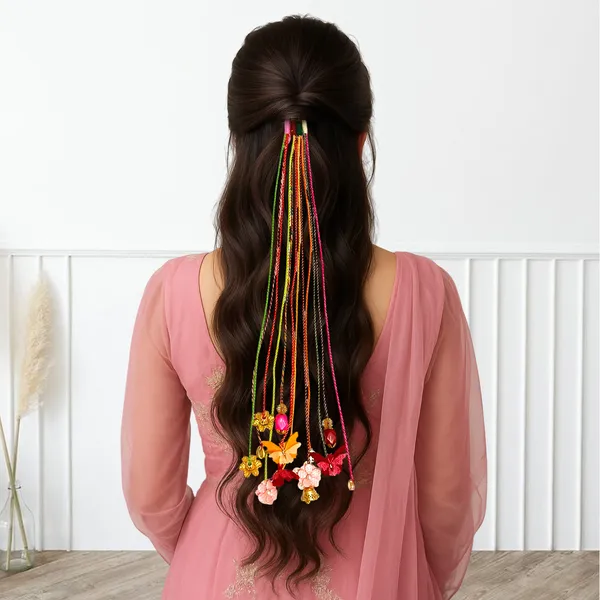 Boho_Navratri_Hair_Accessory_for_Women_&_Girls_–_Colorful_Ethnic_Hair_Strings_with_Butterfly,_Floral_Charms_–_Festive_Wear