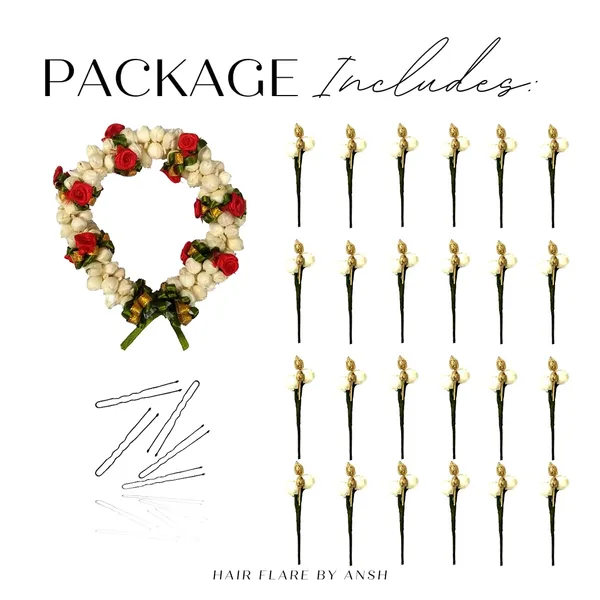 White_Artificial_Mogra_Flower_Gajra_Style_Hair_Vein_And_Pollen_Pearls_Hair_Pin_Accessories_(Set_Of_25_Pins)
