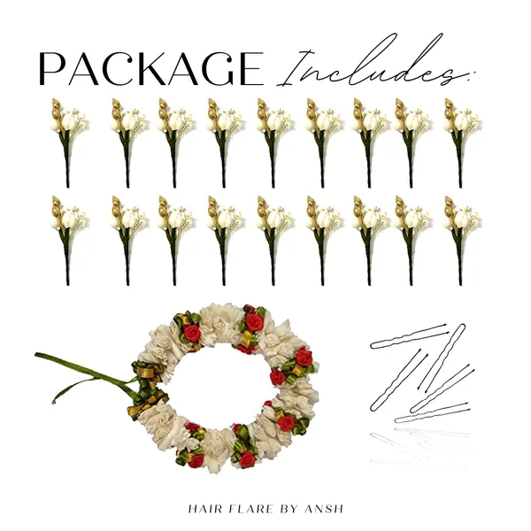 White_Artificial_Mogra_Flower_And_Pearls_Made_Hair_Pin_(Set_Of_19_Pins)