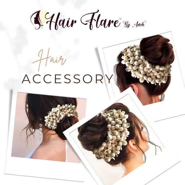 White_Artificial_Mogra_Flower_And_Pearls_Made_Hair_Pin_(Set_Of_13_Pins)