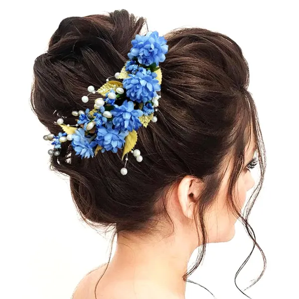 Blue_Artificial_Flower_With_Golden_Leaves_And_Pearls_Hair_Vein_And_Hair_Pin_Set_(Combo_Of_7_Hair_Pins)