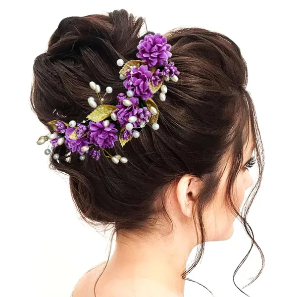 Purple_Artificial_Flower_With_Golden_Leaves_And_Pearls_Hair_Vein_And_Hair_Pin_Set_(Combo_Of_7_Hair_Pins)