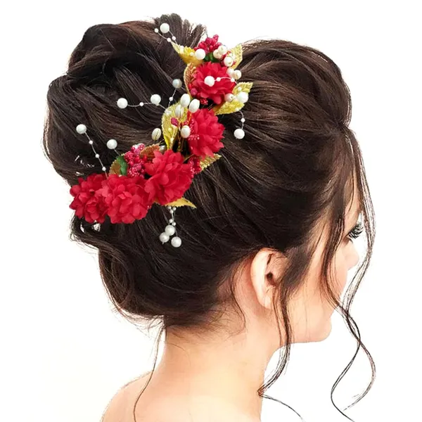 Red_Artificial_Flower_With_Golden_Leaves_And_Pearls_Hair_Vein_And_Hair_Pin_Set_(Combo_Of_7_Hair_Pins)