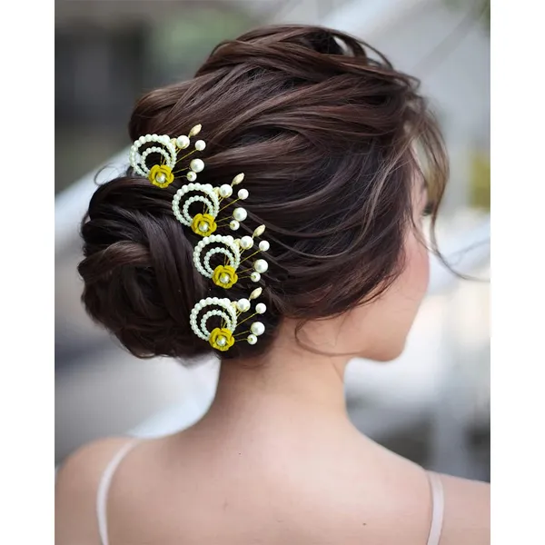 Golden_Artificial_Metal_Flower_With_Pearls_Made_Hair_Pin_(Set_Of_9_Pins)
