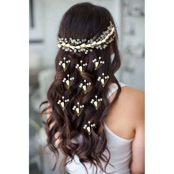 White_Artificial_Metal_Designed_Stones_With_Pearls_Made_Hair_Pin_Accessories_For_Women_&_Girls