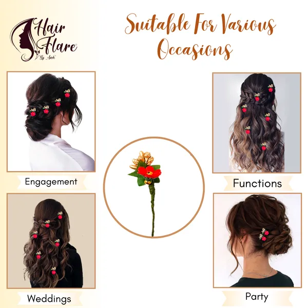 Pack_of_6_Red_Flower_And_Pearl_Rounded_Hair_Pin_For__And_Women