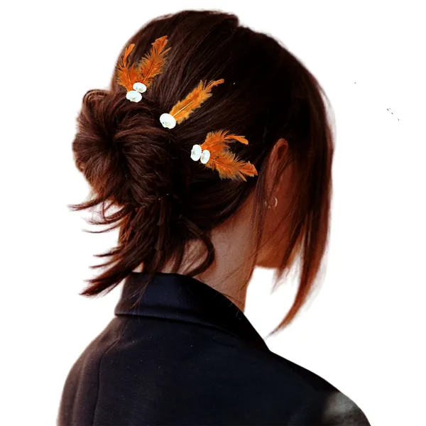 Discover_Our_Elegant_Feather_Hair_Clips:_Stylish,_Comfortable,_and_Adorned_with_Seashells_and_Pearls���������Perfect_for_Any_Occasion!_Versatile_Pack_of_6_Includes_Unique_Single_and_Double_Designs.