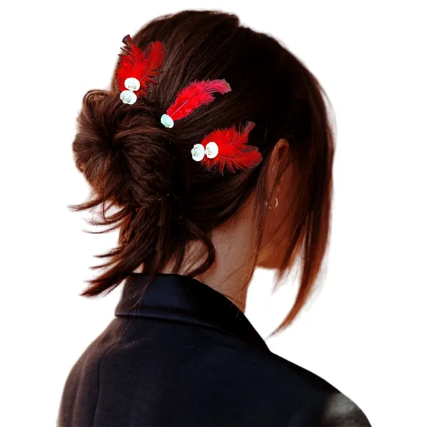 Discover_Our_Elegant_Feather_Hair_Clips:_Stylish,_Comfortable,_and_Adorned_with_Seashells_and_Pearls���������Perfect_for_Any_Occasion!_Versatile_Pack_of_6_Includes_Unique_Single_and_Double_Designs.