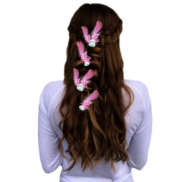 Discover_Our_Elegant_Feather_Hair_Clips:_Stylish,_Comfortable,_and_Adorned_with_Seashells_and_Pearls���������Perfect_for_Any_Occasion!_Versatile_Pack_of_6_Includes_Unique_Single_and_Double_Designs.