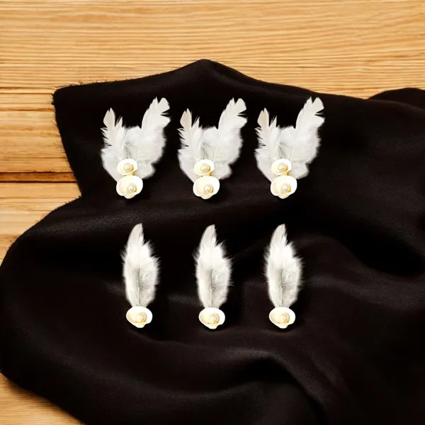 Discover_Our_Elegant_Feather_Hair_Clips:_Stylish,_Comfortable,_and_Adorned_with_Seashells_and_Pearls���������Perfect_for_Any_Occasion!_Versatile_Pack_of_6_Includes_Unique_Single_and_Double_Designs.