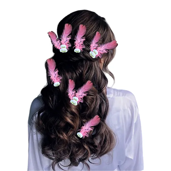 Discover_Our_Elegant_Feather_Hair_Clips:_Stylish,_Comfortable,_and_Adorned_with_Seashells_and_Pearls���������Perfect_for_Any_Occasion!_Versatile_Pack_of_6_Includes_Unique_Single_and_Double_Designs.