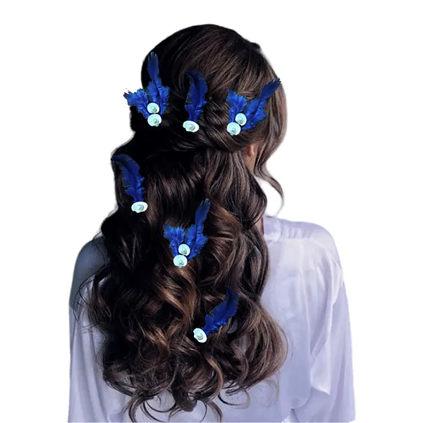 Discover_Our_Elegant_Feather_Hair_Clips:_Stylish,_Comfortable,_and_Adorned_with_Seashells_and_Pearls���������Perfect_for_Any_Occasion!_Versatile_Pack_of_6_Includes_Unique_Single_and_Double_Designs.